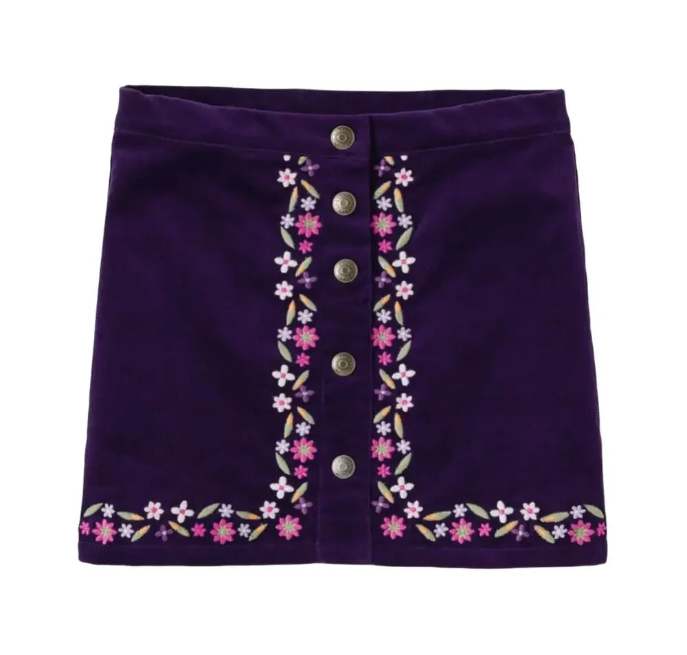 Gymboree NWT Embroidered Floral Corduroy Skirt. Magic Meadow